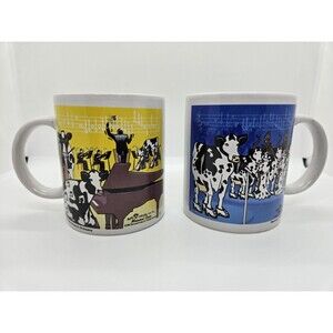 Lot Of (2) Moosical Cows Coffee Mugs 2003 Bluegrass Cowtown Band Mootown R&B